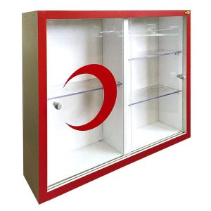 Ecza Dolabı Sürgülü Camlı Ahşap